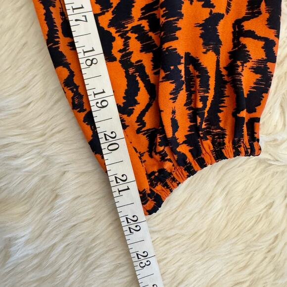 Elizabeth And James Tiger Print Cinched Midi Dress Small - Picture 11 of 12